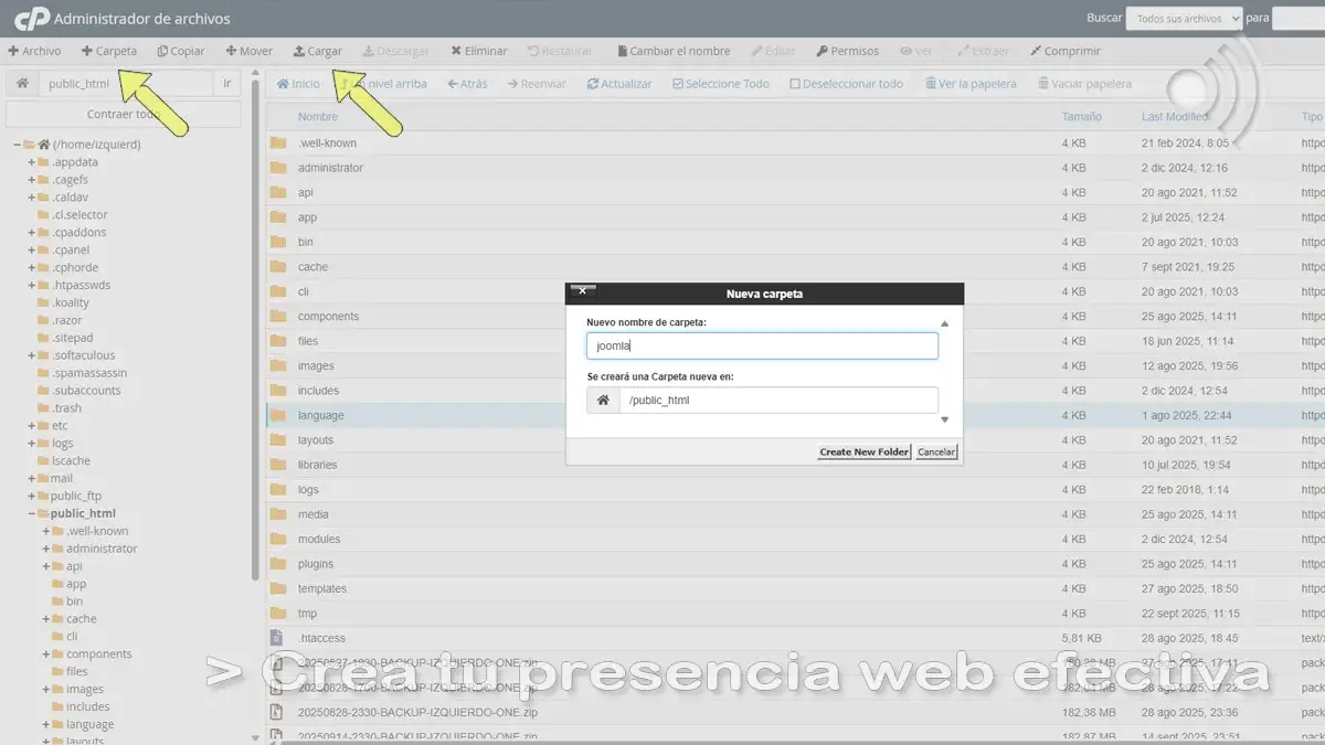 Crea subcarpeta Crea subcarpeta