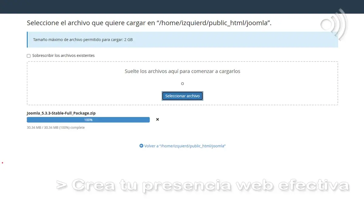 Cargar ZIP de Joomla! Cargar ZIP de Joomla!