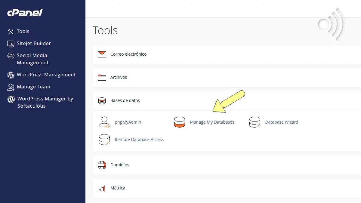 Abrir Manage My DB Abrir Manage My DB